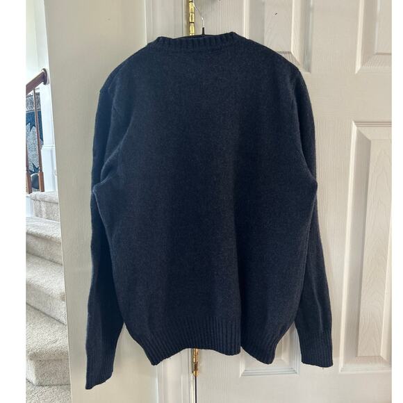 J.Crew Deep Navy Ribbed Crewneck Merino Wool Long Sleeves Sweater - Picture 5 of 5